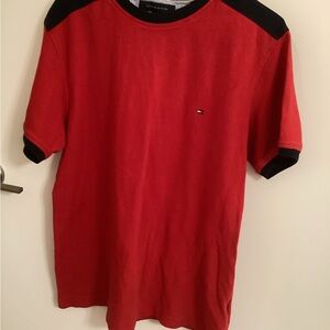 Tommy Hilfiger Red and Navy Short Sleeve Tee